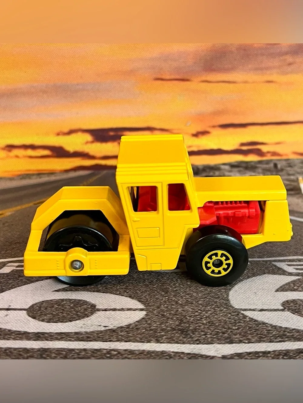 Vintage Lesney Matchbox 1978 Yellow Bomag Road Roller No. 72 Made In England